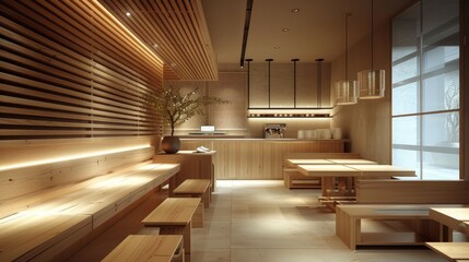 Restaurant booth, minimalist design