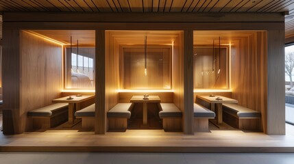 Restaurant booth, minimalist design