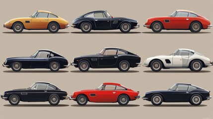 Colorful car silhouette vectors for dynamic posters, banners, and engaging advertisements