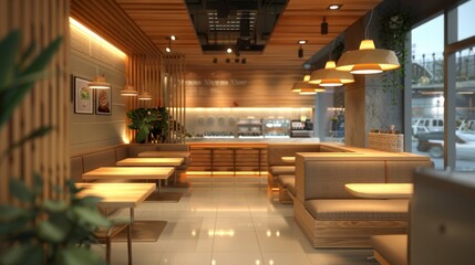 Restaurant booth, minimalist design