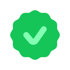 Editable vector check mark verification badge icon. Part of a big icon set family. Perfect for web and app interfaces, presentations, infographics, etc