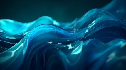 Digital technology aquamarine wave motion poster web page PPT background