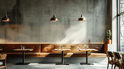 Restaurant booth, minimalist design