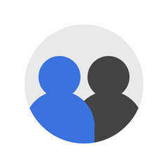 Vector people, community, user group icon. Black, white background. Perfect for app and web interfaces, infographics, presentations, marketing, etc.