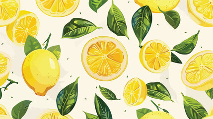 Summer slice of a lemon fruits for fabric pattern vector