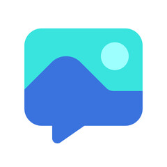 Naklejka premium Vector picture message icon. Black, white background. Perfect for app and web interfaces, infographics, presentations, marketing, etc.