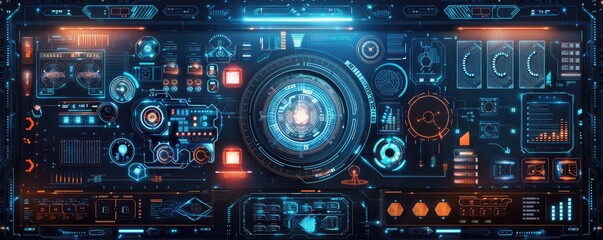 Fototapeta premium abstract technology interface background