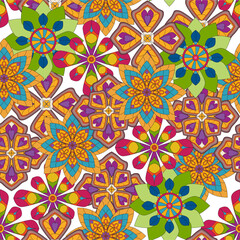 Colorful floral pattern. Seamless background. Colorful abstract floral pattern with bright colour. Colorful floral pattern. Seamless background