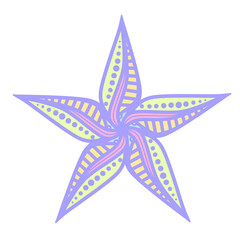 Obraz premium Doodle sea star ornament ornate decoration illustration elements hand drawn frame border inspired by ocean and nature that can be used for sticker, book, scrapbook, icon, decorative, e.t