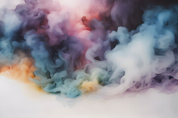 Bright colored streams of smoke and dust, abstract background