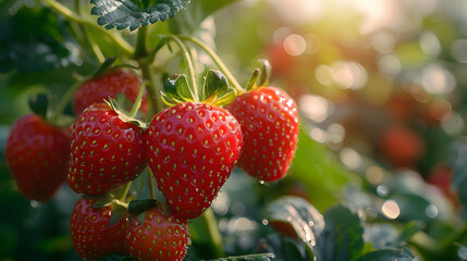 strawberries at the morning