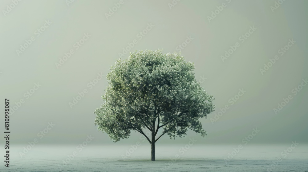 Poster for world environment day showcase a standalone tree set against a muted backdrop perfect for enhanc