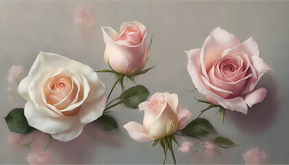  Sweet color rose in soft style for background
