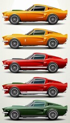 Colorful car silhouettes  versatile vector illustrations for posters, banners, and ads