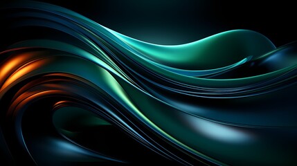 Digital technology green blue curve spiral poster web page PPT background