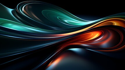 Digital technology green blue curve spiral poster web page PPT background