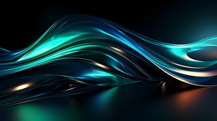 Digital technology green blue curve spiral poster web page PPT background