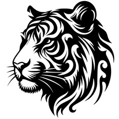 Tiger head tattoo silhouette