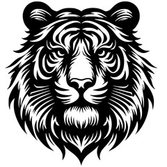 Tiger head tattoo silhouette