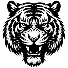 Tiger head ready to pounce