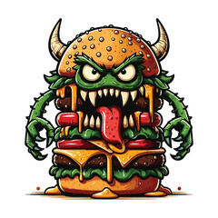 Fototapeta premium Monster burger vector illustration