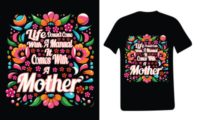 Typography colorful vector t-shirt illustration for Mother's Day celebration gift, Happy Mother's Day tee