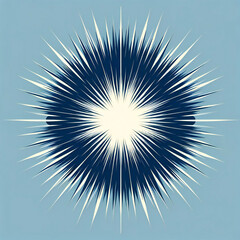 Fototapeta premium 青のサンバースト背景イラスト. sunburst. AI generated.