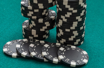 Chips for playing in a casino	
