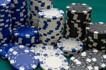 Chips for playing in a casino	
