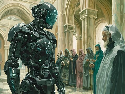Human Cloning vs Religious Doctrine  Biopunk Art A biopunk illustration depicting a human clone .