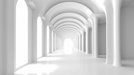 Digital technology white perspective building corridor poster background