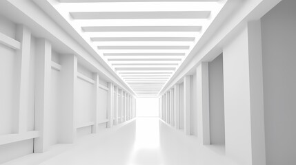 Digital technology white perspective building corridor poster background