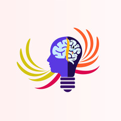 Creativity, knowledge icon. Creative mind, brainstorm