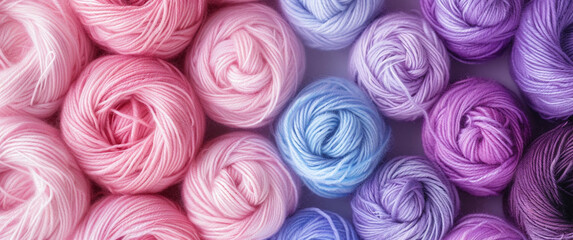 pastel colored balls of yarn close up with gradient effect