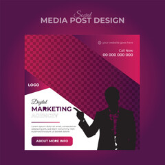Trendy Editable Professional digital business agency marketing social media post and banner template design. Promotion Corporate advertising Web Banner Ads Stories flyer poster vector