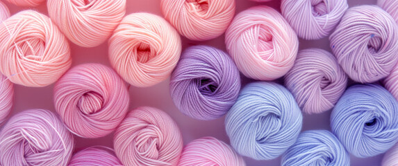 pastel colored balls of yarn close up with gradient effect