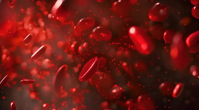 Erythrocytes in motion, creating a sense of dynamic energy, blood, medicine