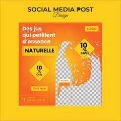 juice social media post template for restaurant promotion