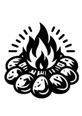Bonfire SVG, Camping SVG, Flame SVG, Mountains SVG, Fire SVG, Bonfire Silhouette, Bonfire Clipart, Bonfire Art Print, Bonfire Cut file for Cricut