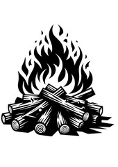 Bonfire SVG, Camping SVG, Flame SVG, Mountains SVG, Fire SVG, Bonfire Silhouette, Bonfire Clipart, Bonfire Art Print, Bonfire Cut file for Cricut