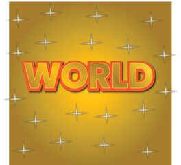 World text effect. Editable font style