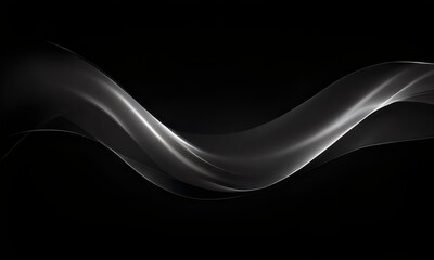 Obraz premium White light wave on a black background