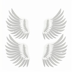 Obraz premium Cute pair of angel wings over plain background