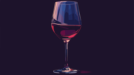 wine glass full color Vector style vector design illustration