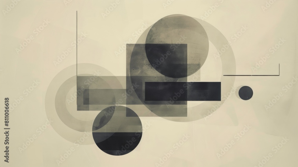 Poster an abstract art piece featuring vibrant colors, geometric shapes, and fluid lines creating a sense o
