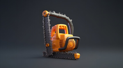 Fototapeta premium Chainsaw icon lumberjack 3d
