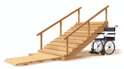 Wooden stairs for wheelchair Vector style vector design