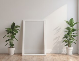 Minimalist Mockup Frame in a Stylish Apartment, Mockup Frame, Interior mockup with house background