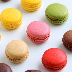 Obraz premium macaroons isolated on white background 