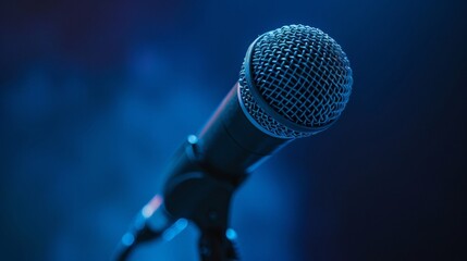 Obraz premium Studio microphone in a music recording studio